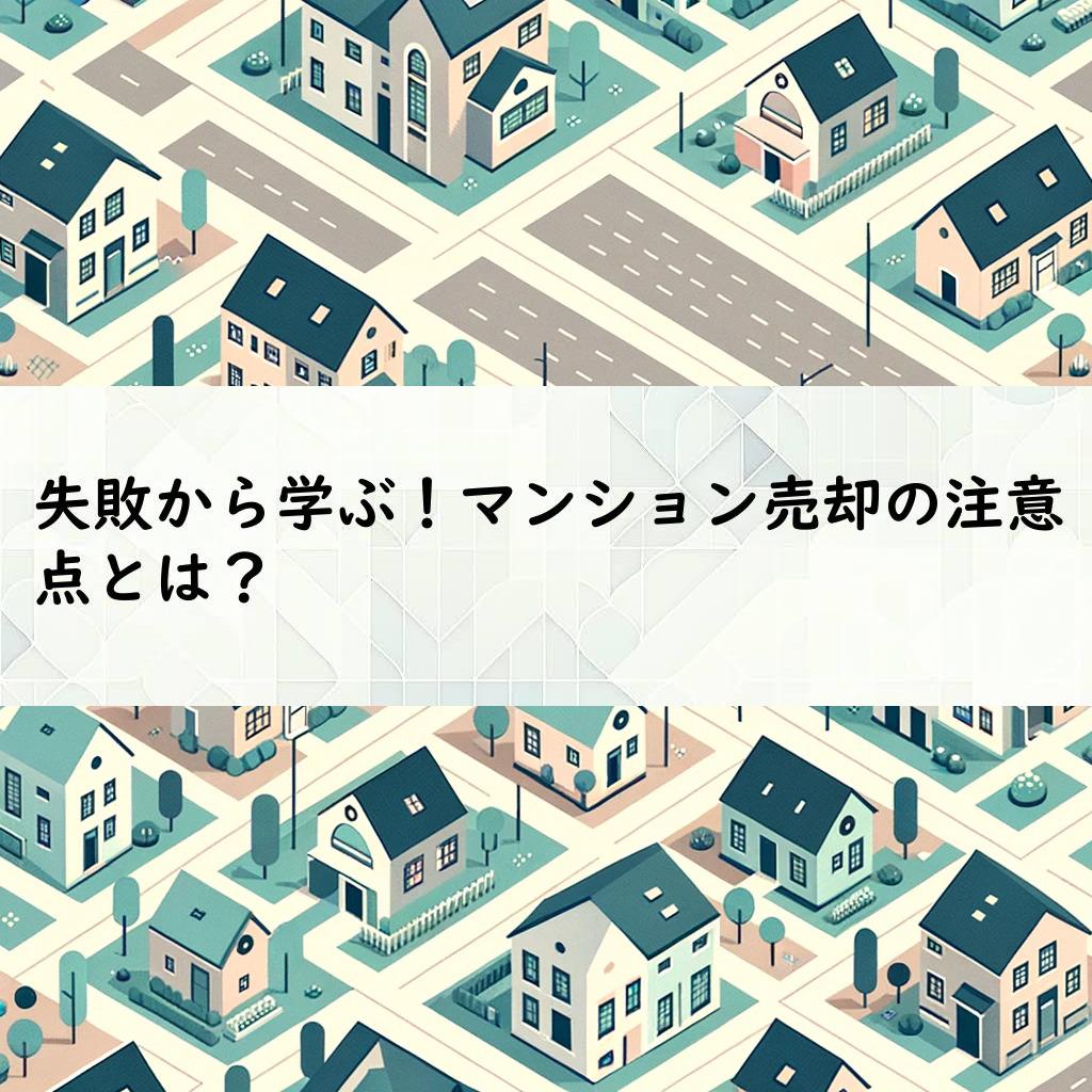 失敗から学ぶ！マンション売却の注意点とは？