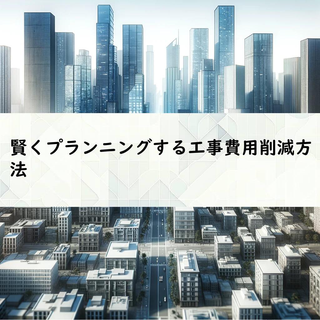 賢くプランニングする工事費用削減方法