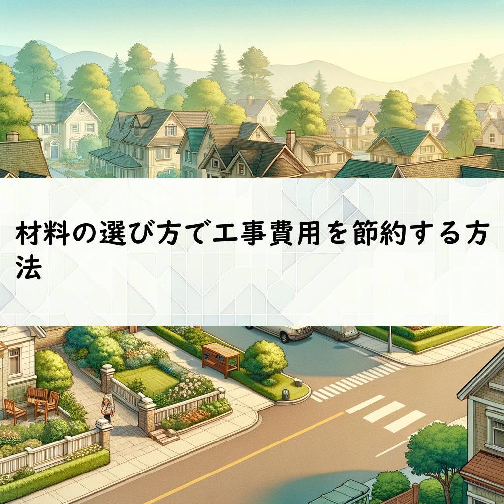 材料の選び方で工事費用を節約する方法