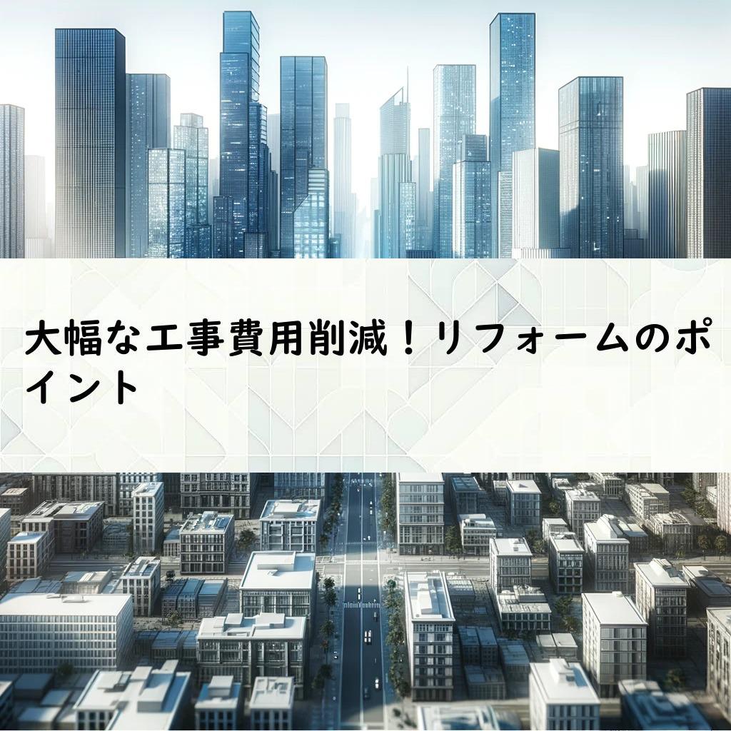 大幅な工事費用削減！リフォームのポイント