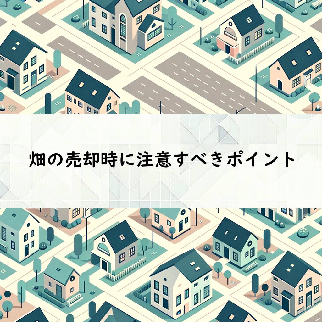 畑の売却時に注意すべきポイント