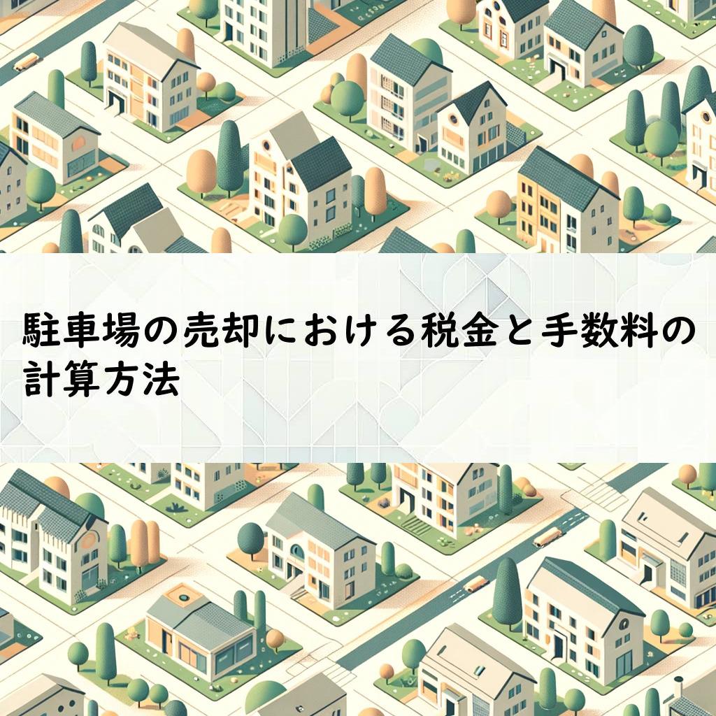 駐車場の売却における税金と手数料の計算方法