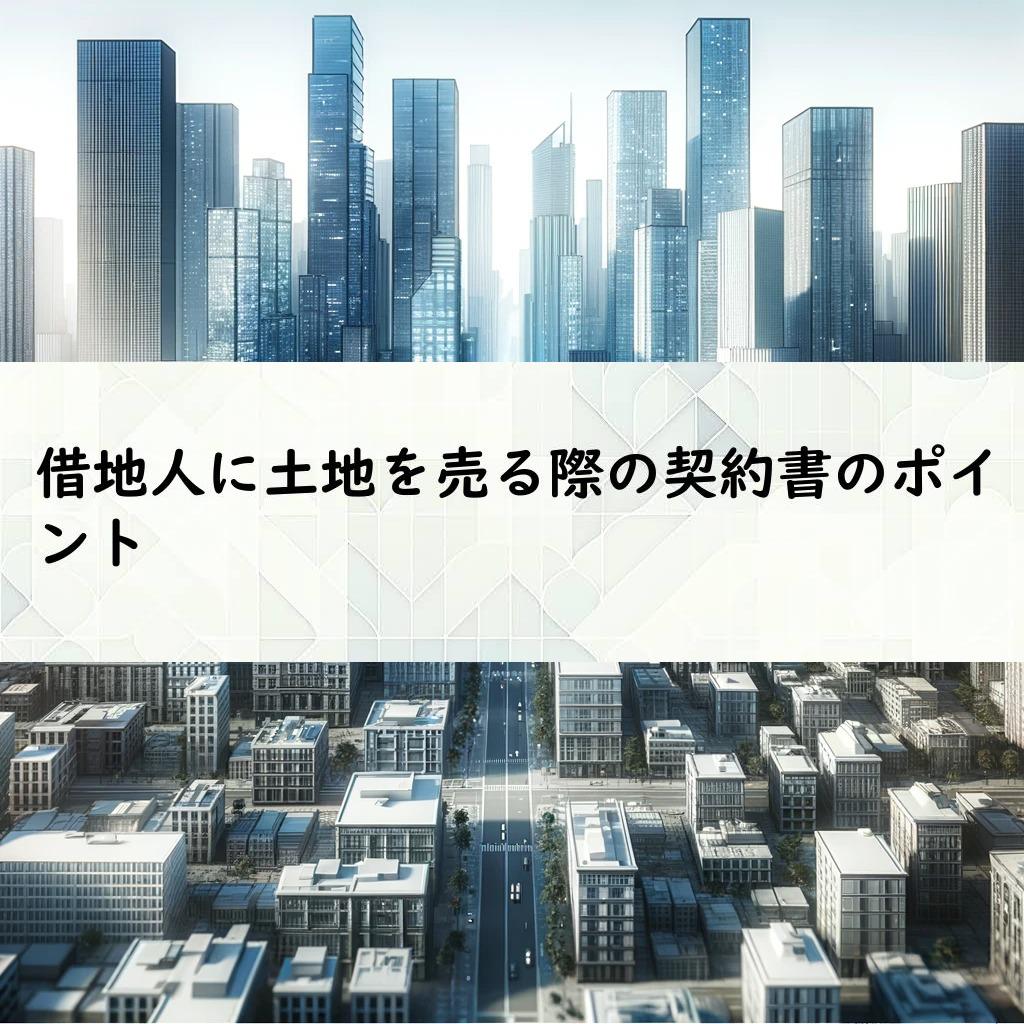 借地人に土地を売る際の契約書のポイント