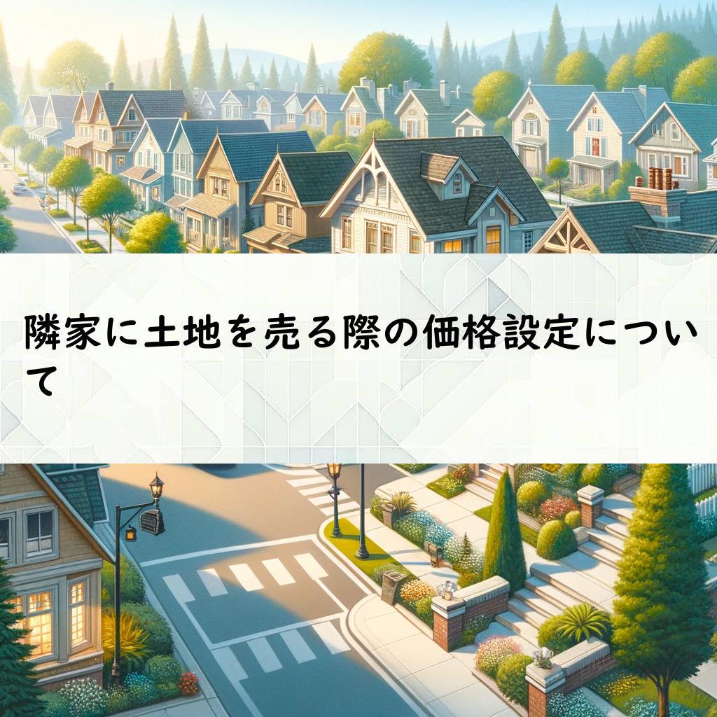 隣家に土地を売る際の価格設定について