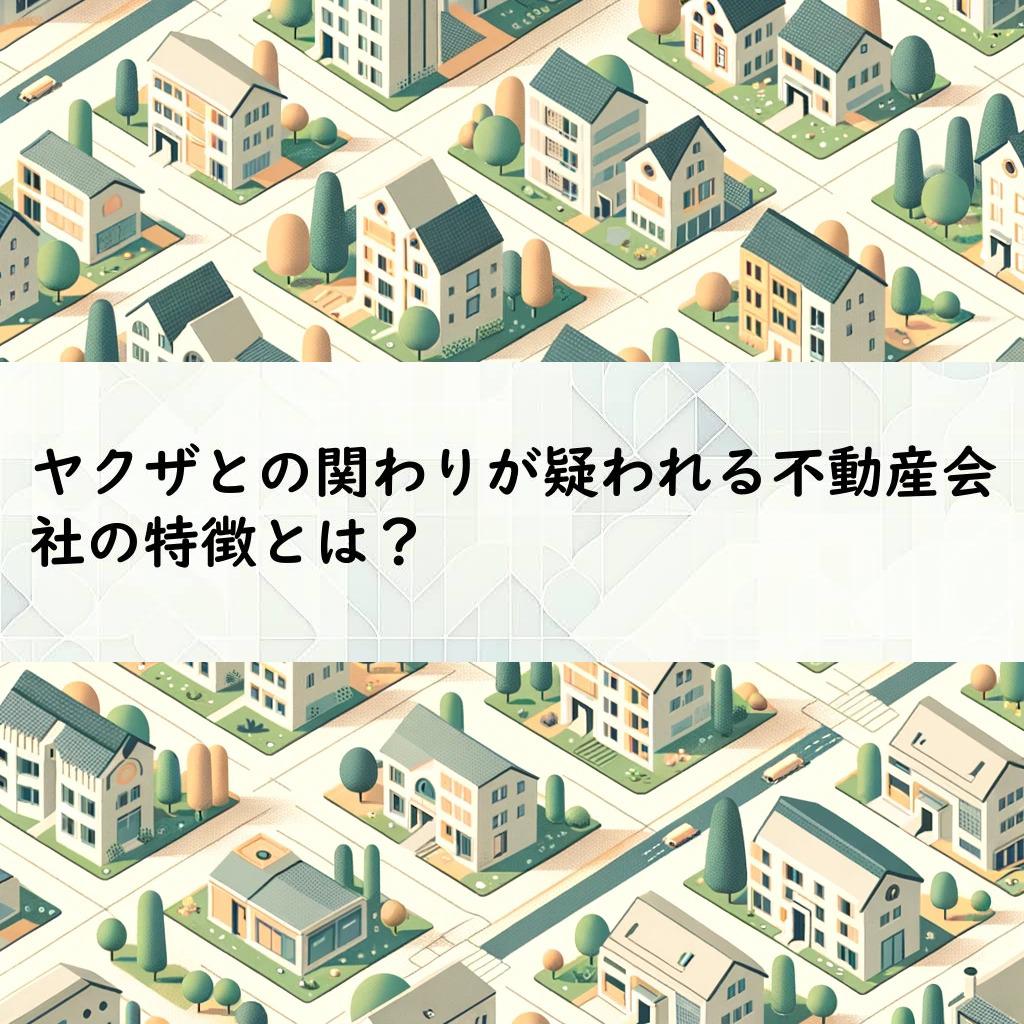 ヤクザとの関わりが疑われる不動産会社の特徴とは？